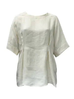 Marina Rinaldi Women's Ivory Filare True Hamp Top Size 20W/29 NWT • $112.50