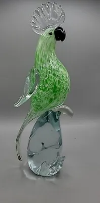 Murano Glass Cockatoo Sculpture Figurine Statue Art Glass Tropical Bird 13   • $320