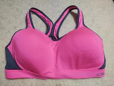 Champion C9 Pink & Gray Padded Sports Bra Pullover Wireless Racerback Sz Medium • $13