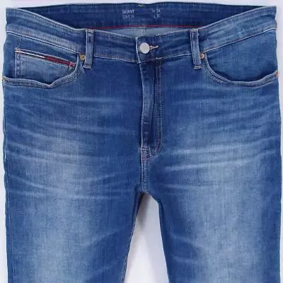 Mens Tommy Hilfiger SCANTON SLIM Stretch Slim Straight Blue Jeans W34 L30 • £34.99