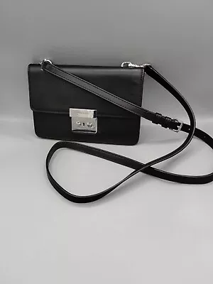 Michael Kors Sloan Black Leather Crossbody Organizer Bag Purse • $45