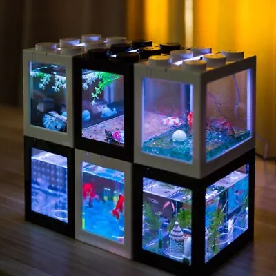 Stackable Mini Aquarium Fish Tank With Lamp USB Lighting Mini Aquarium Fish Tank • $11.99