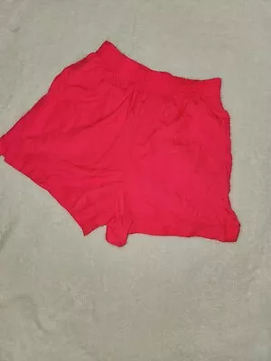 Vintage Original 1980s 1990s PACIFIC CONNECTIONS Basic Nylon Neon Pink Shorts L • $19.99
