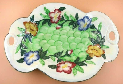 £28.50 • Buy Maling Pottery Godetia Victoria Green Lustre Ware Tube Lined Dish. No. 6551.