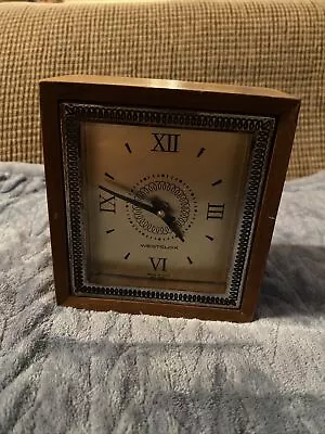 Vintage 1968 Westclox  Wood Frame  Alarm Clock WORKS Made USA E • $19.95