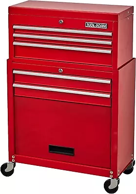 5 Drawers Rolling Tool Box Chest Rolling Tool Storage Cabinet With Wheels (Red) • $197.99