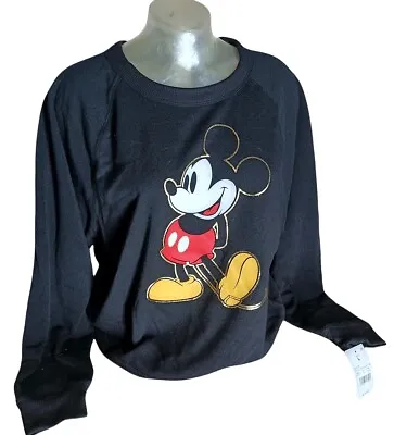 Mickey Mouse Black Sweatshirt Womens X-Large New With Tags Junior • $15.99