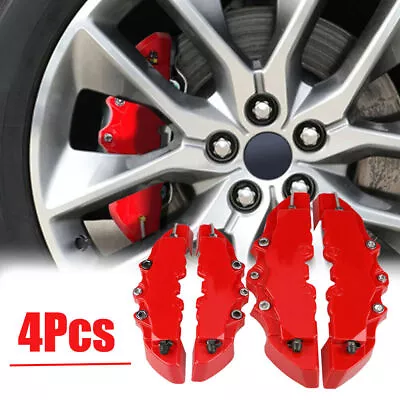 4x Red 3D Style Front+Rear  Car Disc Brake Caliper Cover Parts Brake Accessories • $29.59