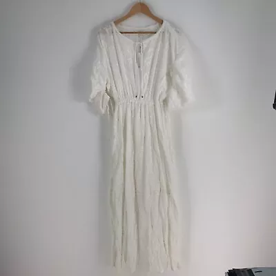 $119.95 • Buy NEW Tigerlily Womens Maxi Dress Size 10 Isla Isabella Cotton Short Sleeve 034148