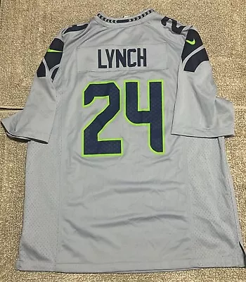 Seattle Seahawks Marshawn Lynch #24 NFL Football Nike Gray Jersey Size XL • $69.95