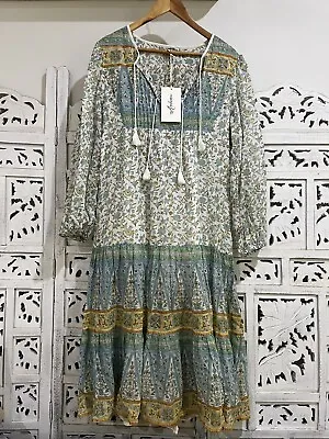 $99 • Buy NWT ARNHEM Lucia Dress In Ocean 100% Organic Cotton Sz 12 RRP $249