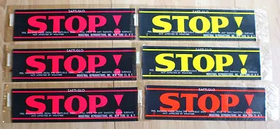 Vintage Stop! Safti-glo Bumper Sticker NOS Lot Of 6 Stickers • $34.99