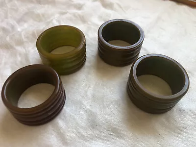 Lot Of 4 Vintage Green Bakelite Napkin Rings • $59.99