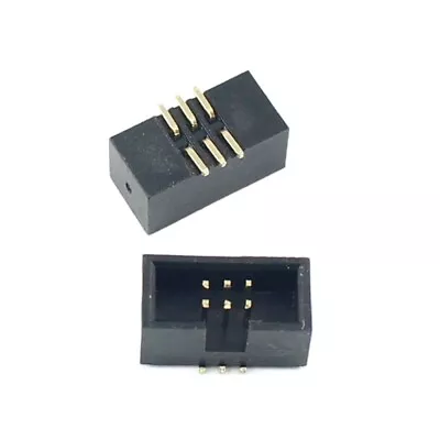 50Pcs 1.27mm Pitch 2x3 Pin 6 Pin SMT SMD Male Shrouded Box Header IDC Connector • $11.99