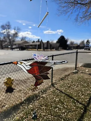 Bald Eagle 3D Stained Glass Hanging Suncatcher/ Mobile Wing Span 20  • $80