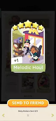 Monopoly Go Making Music Album 5⭐Star Sticker Set 17 - Melodic Haul • $6.50