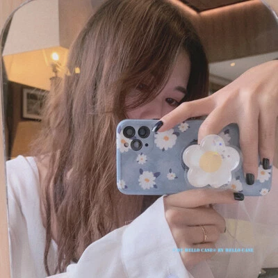 $12.69 • Buy Blue Cute Flowers Stand Case Cover For IPhone 11 12 Pro Max Xs XR Plus 7 8