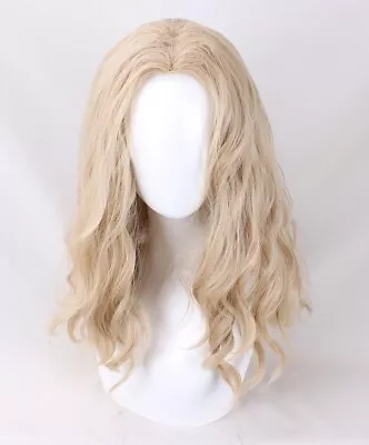 Men Wig For Thor Cosplay Long Blonde Wavy Curly Synthetic Hair Wigs Halloween • $22.98