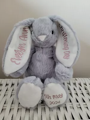 Personalised Christening Gift Bunny Teddy Bear Keepsake • £10