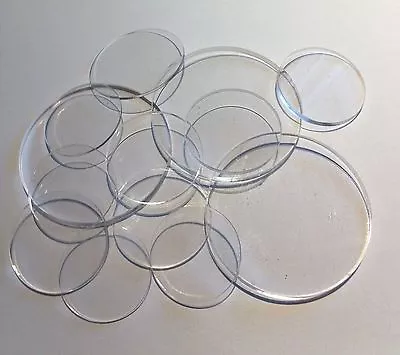 5 Pcs 4-1/2  Dia. X 1/8  Thick Laser Cut Clear Cell Acrylic Plexiglass Disks • $12