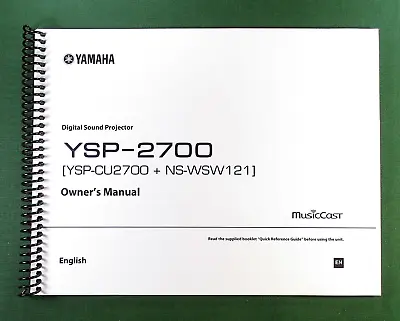 Yamaha YSP-2700 Instruction Manual: Full Color 114 Pages & Protective Covers! • $40.69
