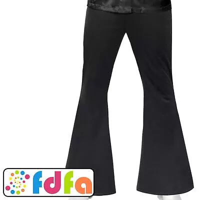 Amscan 1970s 70's Black Disco Flares Adults Mens Fancy Dress Costume • £16.19