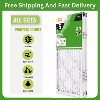 Pleated Air Filters Replacement For Furnace. AC HVAC MERV 8 FPR 5 3-Pack New • $14.53