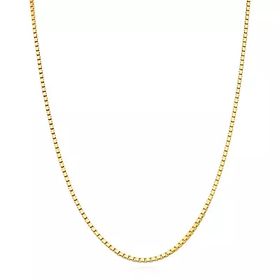 18K Yellow Gold Over Sterling Silver 1.5mm Box Chain Necklace 16 -24  • $64.94