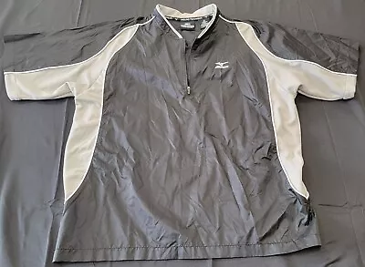 Mizuno Teamwear Jacket 1/4 Quarter Zip Windbreaker Short Sleeve Black Size M • $13.29