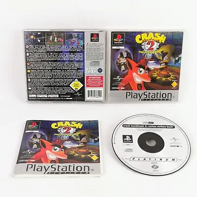 Crash Bandicoot 2 Cortex Strikes Back Platinum PS1 PlayStation 1 Complete PAL • £14.99