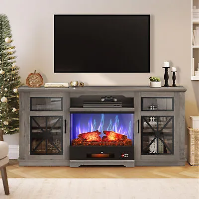 Fireplace TV Stand For TVs Up To 65'' Media Console With 3-Sided Glass Fireplace • $199.99