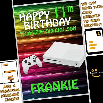 Personalised XBOX ONE S Birthday Card Son Nephew Grandson Friend Boy Gamer • £2.95