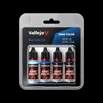 Blue Game Color Set 4 18ml Bottle Hobby Paint Vallejo 72376 • $11.99