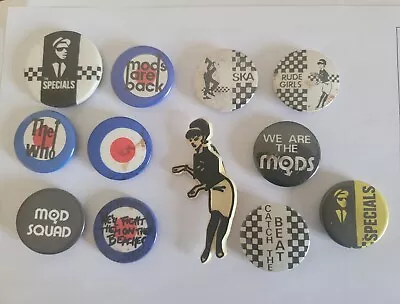 Mod Badges X 12. Vintage Original. The Specials Who Rude Girl Ska Beat. Used • £9.99