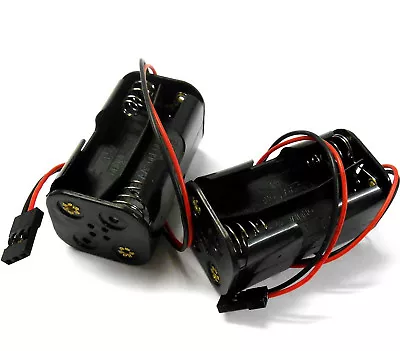 £8.99 • Buy C1202-5 RC 2 X Battery Holder Case Box Pack 4 AA Compatible JR 3 Pin