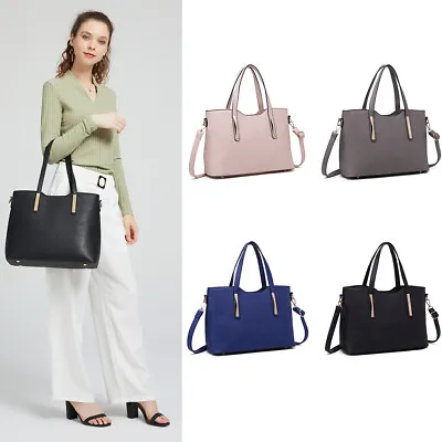 MISSLULU Women  Faux Leather Tote Handbag Ladies Shoulder Bags Cross Body Bag  • £12.99