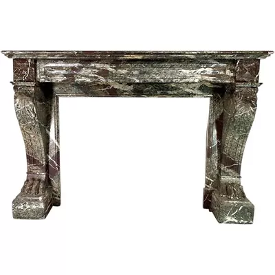 Antique French Napoleon III Campan Grand Melange Marble Fireplace C. 1860 • $14000