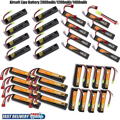 11.1V 2000mAh Airsoft Stick Battery 30C LiPo Battery With Mini Tamiya Connector • $108.28