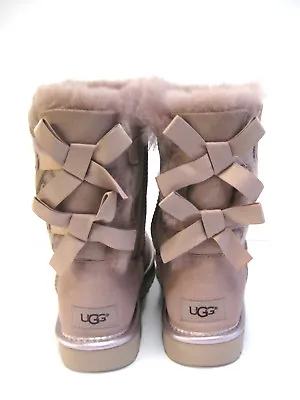 Ugg Bailey Bow Ii Metallic Women Short Boots Suede Dustus 7 /uk 5.5 /eu 38 /jp24 • $169.99
