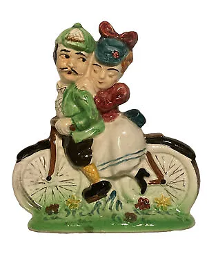 Couple On A Bicycle Vintage Ceramic Made In Japan Circa 1940's • $8.99