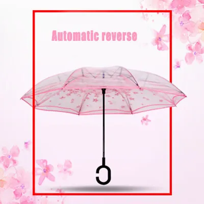 $29.95 • Buy Inverted Windproof Reverse Umbrella Anti-UV C-Shaped Handle For Children Women