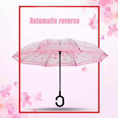 Inverted Windproof Reverse Umbrella Anti-UV C-Shaped Handle For Children Women • $34.95