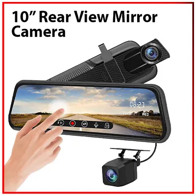 $87 • Buy New 10  1080P Dash Camera Car DVR Cam Reversing Mirror Recorder Rear View Camera