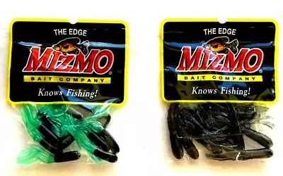 MIZMO Soft Plastic Panfish Crappie Tube 1.5  Black Mint 15ct & Black Salted 15ct • $8.44