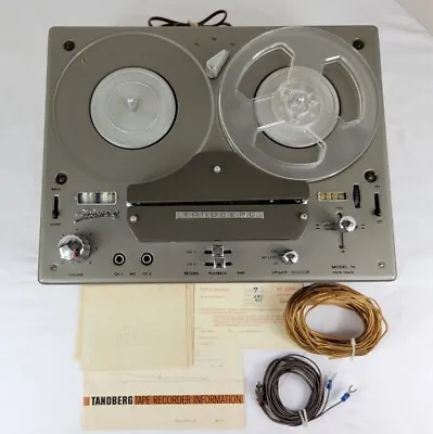 Tandberg Model 74 Four Track Stereo Tape Recorder + 4 Reels Works (Read) • £193.02
