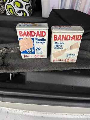 Pair Of Vintage DIFFERENT BAND-AID METAL TINS • $15
