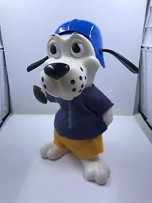 Vintage Dog Piggy Bank With Blue Helmet • $18.95