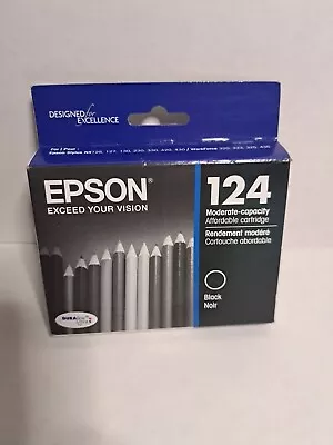 Epson 124 Black Ink Cartridge (EXP 10  2024) NEW • $13.99