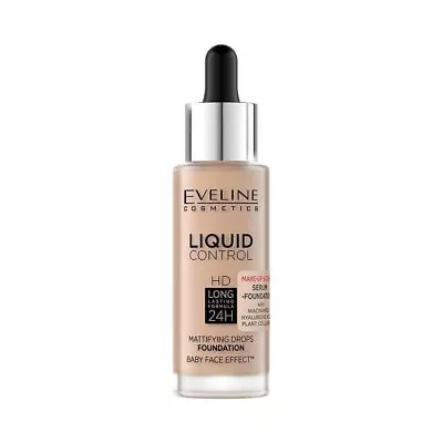 Eveline Liquid Control HD Foundation Niacinamide No.035 Neutral Beige 32ml • £11.99