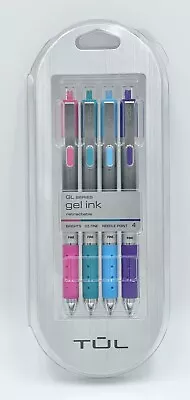 $7.99 • Buy TUL Gel Pens, Needle Point, 0.5 Mm, Silver Barrel, Assorted Ink, Pack Of 4